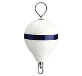 Polyform CM-2 WHT W/STR CM Series Mooring Buoy - 13.5" x 18", White with Galvanized Eye